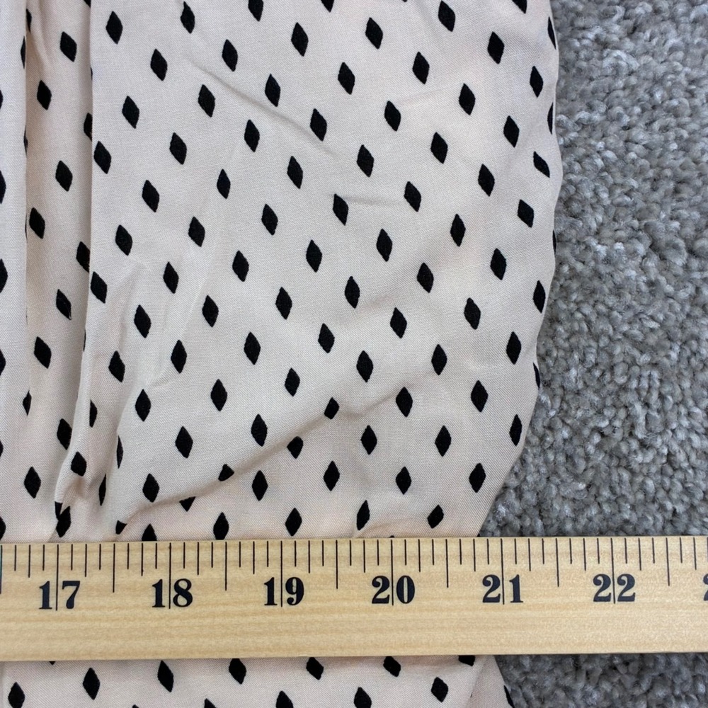 Lane Bryant Dress Womens Plus Cream Black Diamond Polka Dot Button Front V-Neck - Picture 7 of 10